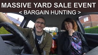 Treasure Hunting at a massive YARD SALE EVENT GoPro footage