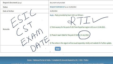 ESIC UDC Phase-3  Exam date confirmed | Official Rti reply