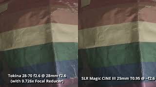Tokina AF 28-70mm f/2.6-2.8 AT-X Pro II (Angenieux) vs SLR Magic 25mm T0.95 HyperPrime Cine III screenshot 5