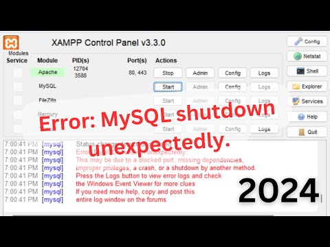 How to [Solved]  Error: MySql Shutdown Unexpectedly [2023 Update] MySql not starting in Xampp Server