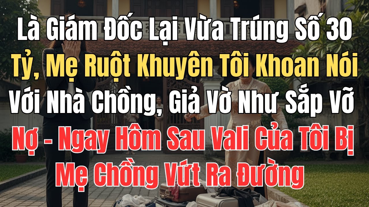 Vừa Trúng Số 30 Tỷ, Mẹ Ruột Khuyên Khoan Nói Với Nhà Chồng, Giả Vờ Vỡ Nợ - Hôm Sau Mẹ Chồng Vứt Vali