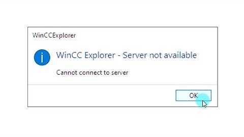 Wincc Explorer - Server not available