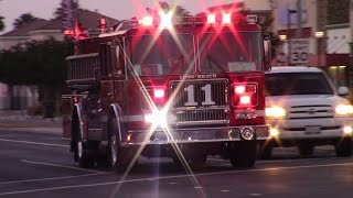 LBFD Engine 11 and Rescue 11 (reserve 418) Responding