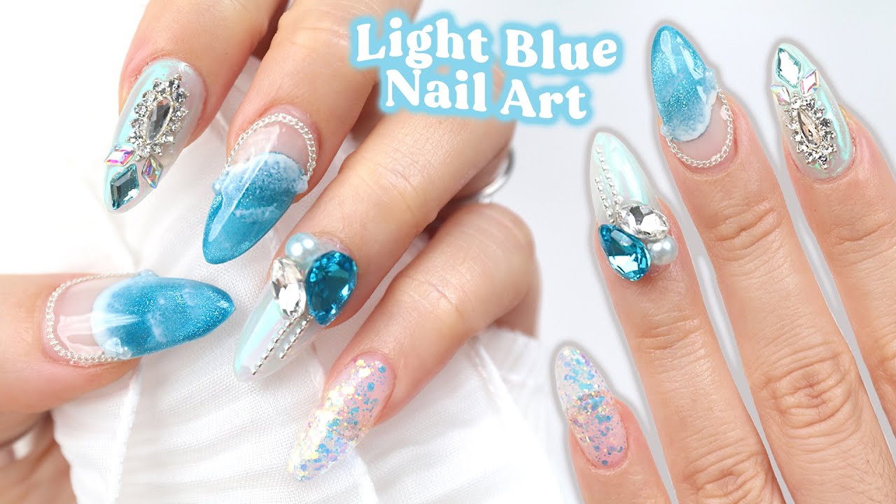 75+ Best Light Blue and Black Nail Designs and Ideas in 2024 | Sarah Scoop