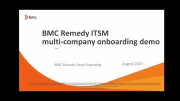 BMC Remedy Smart Reporting 9.0 ITSM multi-company onboarding