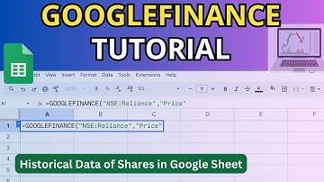 Extract Historical PRICES of SHARES in Google SHEETS:GOOGLEFINANCE Tutorial!