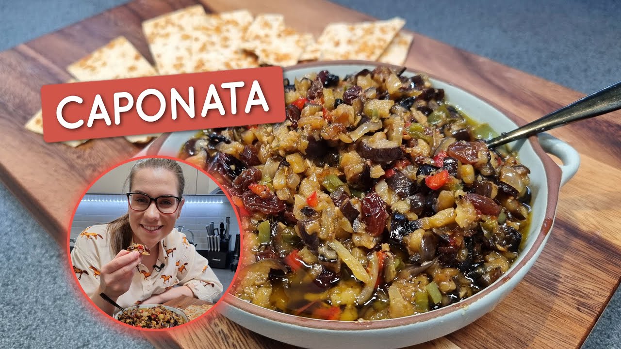Caponata (antepasto) de berinjela DELICIOSO, fácil e rápido!
