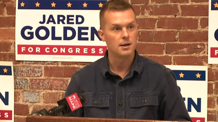 Jared Golden speaks in Lewiston as CD2 race goes t...