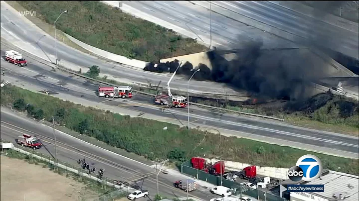 Section of heavily traveled I-95 collapses in Philadelphia after tanker truck catches fire