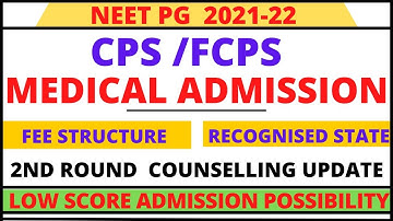 CPS / FCPS ADMISSION FULL DETAILS | NEET PG 2021-22 | CPS FCPS FEE STRUCTURE | #cps #fcps #cpsmumbai
