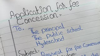 Application For Full Fee Concession | Application | Application For Fee