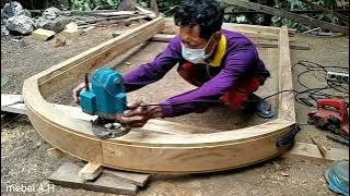 Teknik dan trik tukang kayu membuat kusen kayu pintu lengkung part 2