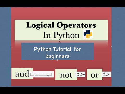 Logical Operators in Python | not, or, and - YouTube