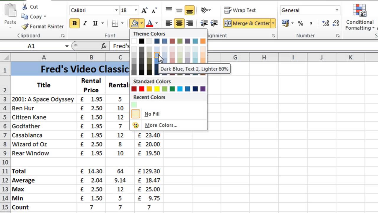 Excel 2010 Tutorial For Beginners #7 - Formatting Worksheets (Microsoft