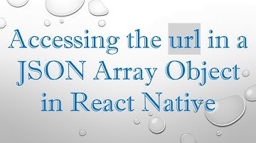 Accessing the url in a JSON Array Object in React Native