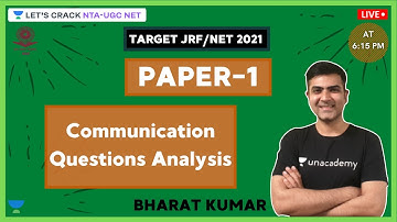Communication Questions Analysis | Target NTA-UGC NET Paper-1 for 2020/2021 | Kumar Bharat