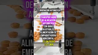Sistema de ordenación alineación alimentación con guías ajustables para flow pack #flowpack #pastel
