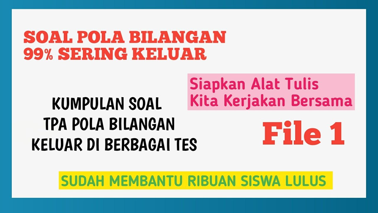 Soal TPA Pola Bilangan Ujian Mandiri 2023 UNNES, UNAIR, CBT UGM