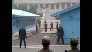 DMZ weird moment North Korea DPRK soldiers picture