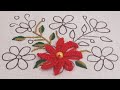 Latest flower embroidery design for dress || Flower Embroidery Needle Work With Easy Sewing Tutorial