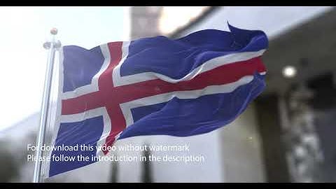 Iceland flag with 3d effect blowing in the wind 3D Flag V2 long