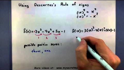 Pre-Calculus - Using Descartes rule of signs