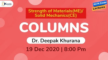 Strength of Materials(ME) / Solid Mechanics(CE) - Columns | 19 December | 8 PM
