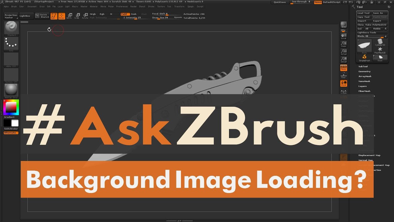 how to upload a background on zbrush