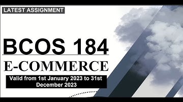 BCOS 184 SOLVED ASSIGNMENT 23-24 | BCOS 184 SOLVED ASSIGNMENT IN ENGLISH 23-24 | FREE SOLVED ASSI.😦😮
