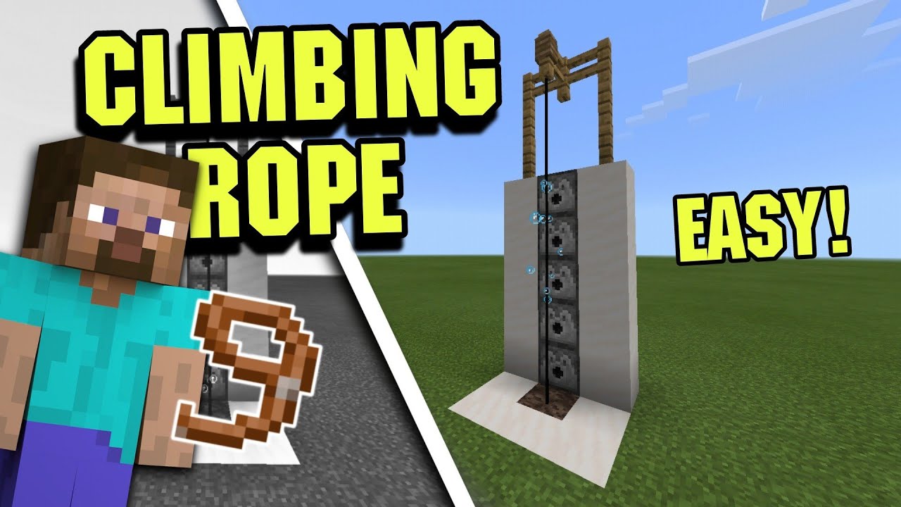Minecraft Tutorial; How to make Climbing Rope in Minecraft - Easy