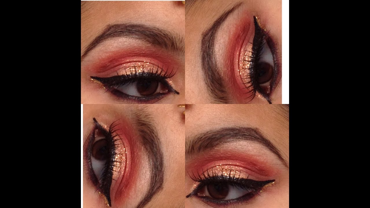 indian bridal eye makeup tutorial golden and red step by step my