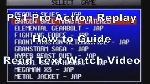 Using the Ps1 Pro Action Replay (Cheat Cartridge) on DB