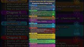 Class 12 Chemistry Guess Paper 2026 | 12th Chemistry Important Long Questions All Punjab Boards 2026