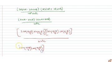 In triangle `ABC`, `/_C=90^@` then `(a^2-b^2)/(a^2+b^2)=`