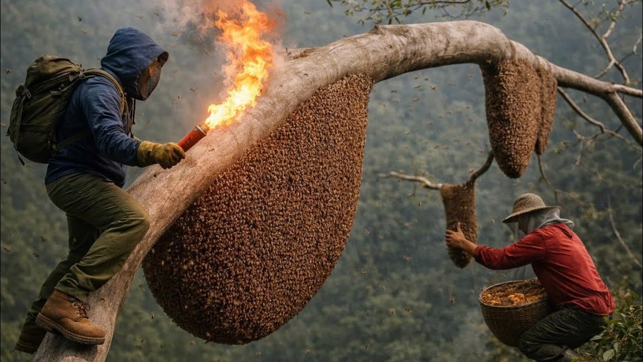One Slip Means Death – Extreme Wild Honey Hunting on a Giant Banyan Tree