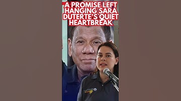 Een onvervulde belofte: Sara Dutertes stille hartzeer #philippinepolitics #rodrigoduterte #icc