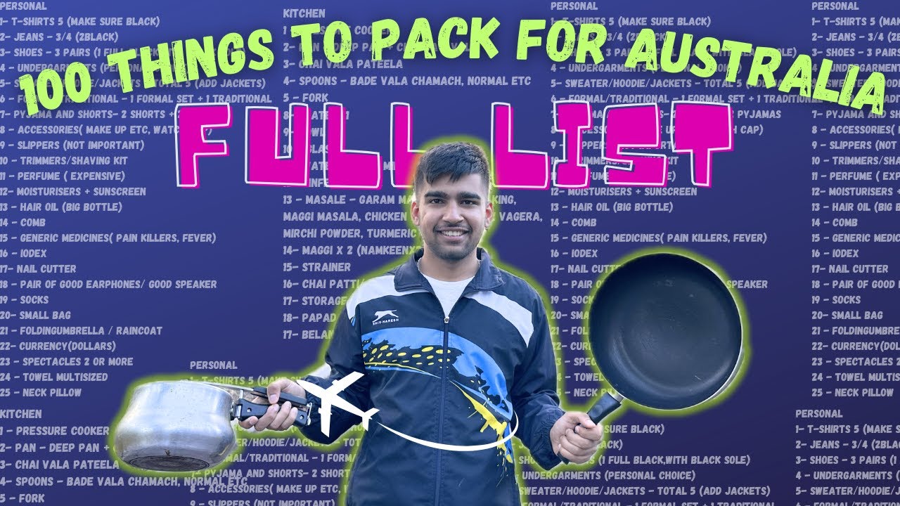 100 THINGS TO PACK FOR AUSTRALIA🔥🇦🇺| INTERNATIONAL STUDENT