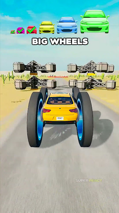 Big & Small car vs Giant Spinner  - BeamNG.Drive