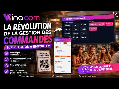 Winacom révolutionne la gestion des commandes en restaurant | Sur place, QR Code & À emporter