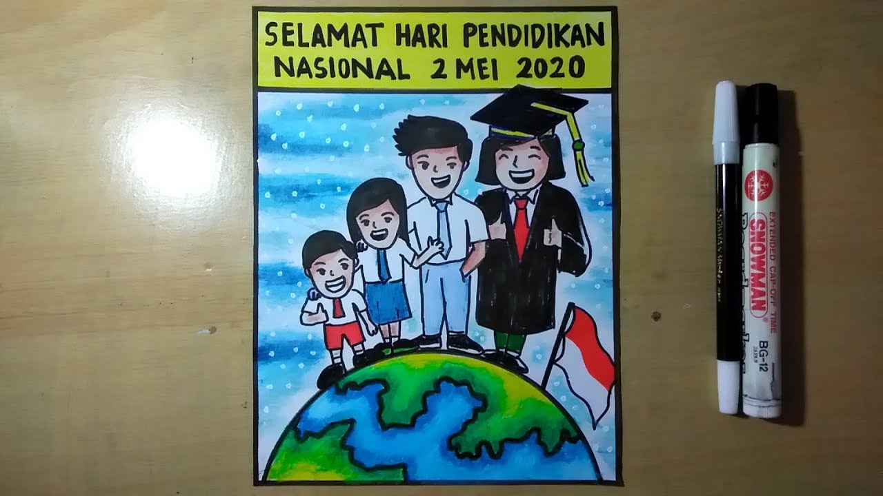 Membuat poster hari pendidikan  nasional  YouTube