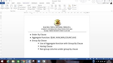 CBSE | INFORMATICS PRACTICES(065)| MySQL | GROUP BY CLAUSE