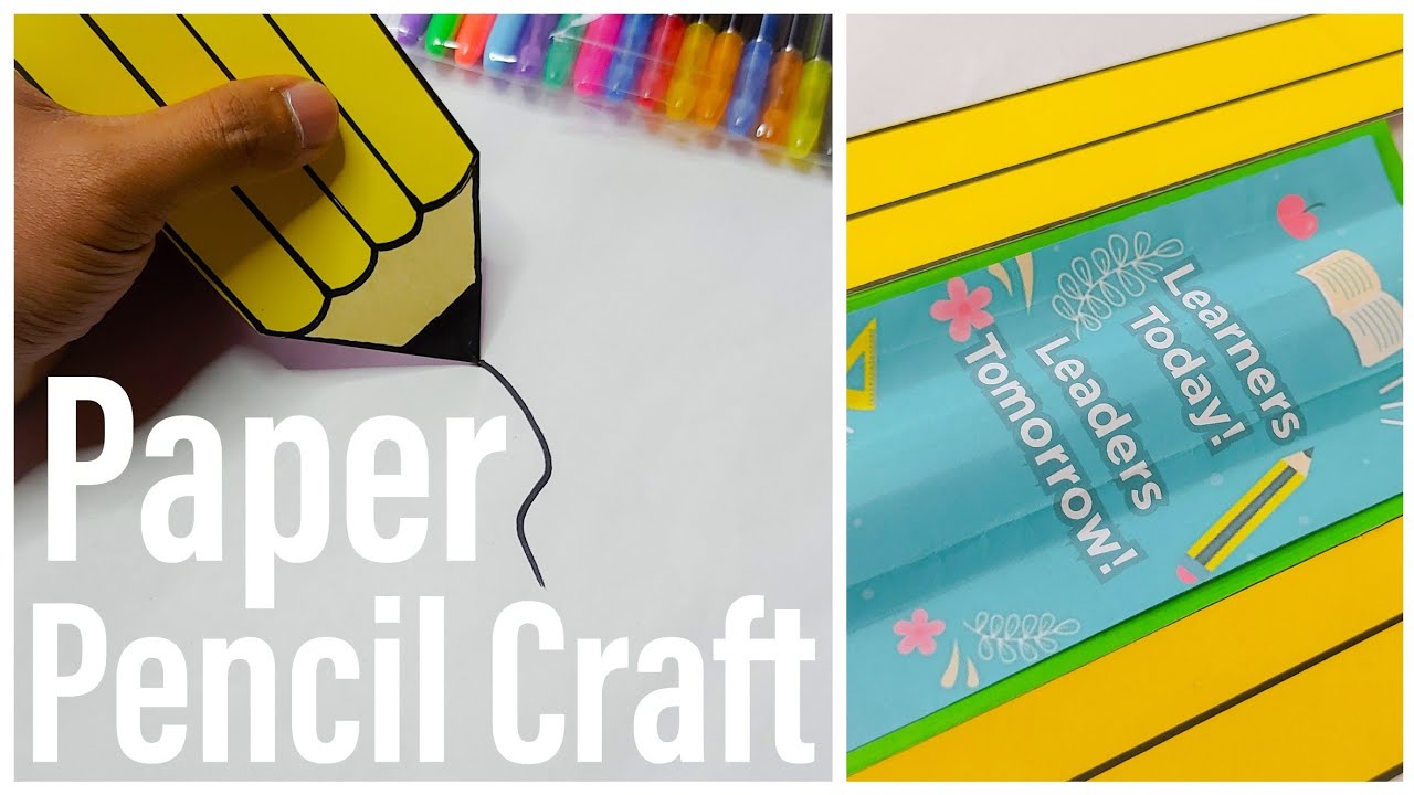 How to make paper pencil with slogan #craft #art - YouTube