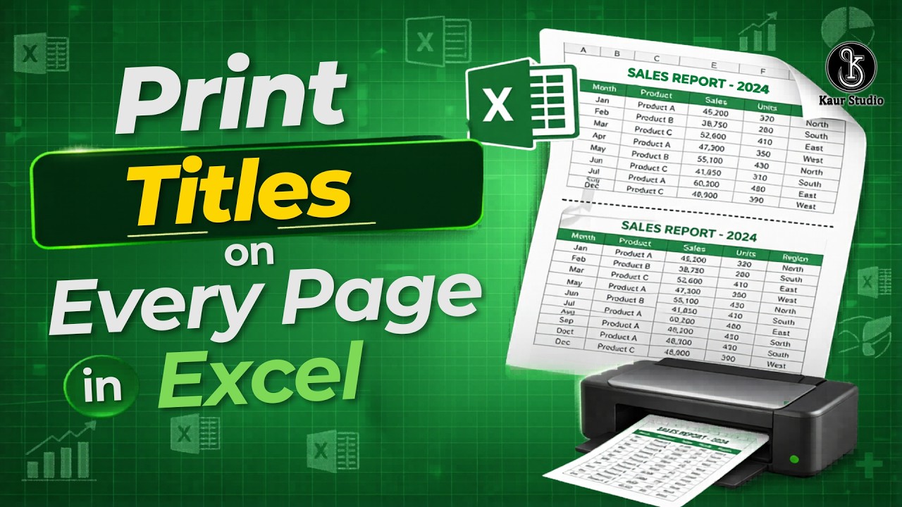 Print Title / Header on Every Page in Excel ! #excel #explore - YouTube