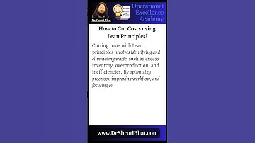 How to cut costs using Lean principles?