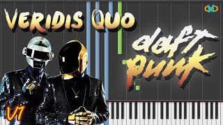 Daft Punk - Veridis Quo - Version 1 [Piano Tutorial] (Synthesia)