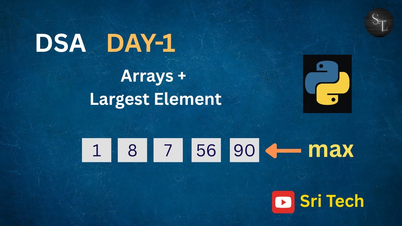 Day 1 of DSA: Find the Largest Element in an Array | Telugu + English ...