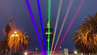 Pride art installation displays rainbow across SF night sky