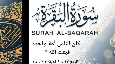 الربع ١٣ - ٢ شرح مبسط وحفظ وفهم وتربيط بالمعاني والمتشابهات سورة البقرة | كان الناس أمة واحدة