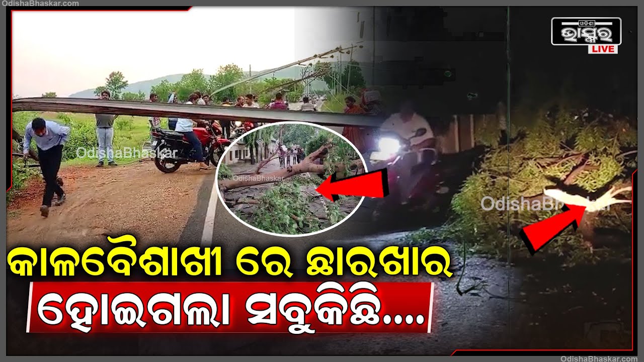 କାଳବୈଶାଖୀ ପ୍ରଭାବରେ ବ୍ୟାପକ କ୍ଷୟକ୍ଷତି,ଭାଙ୍ଗିଯାଇଛି ବିଦ୍ୟୁତ ଖୁଣ୍ଟ ଯାତାୟତ ବାଧାପ୍ରାପ୍ତ...