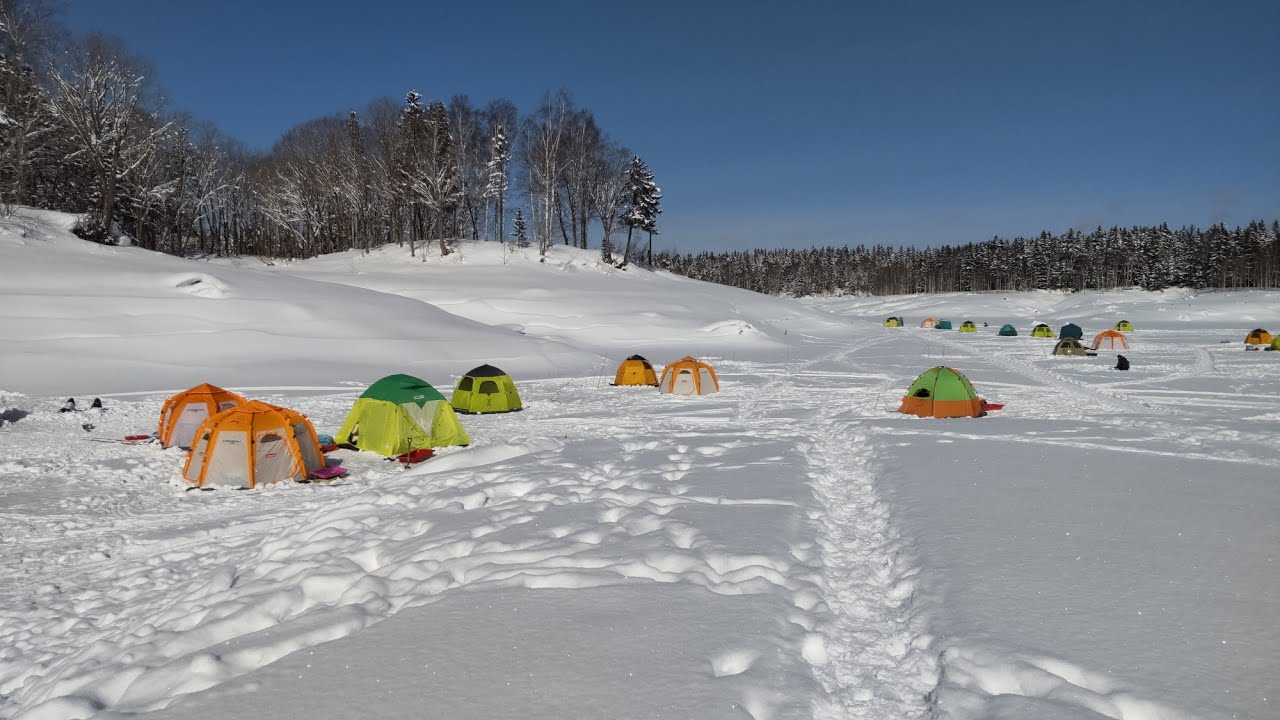 【北海道わかさぎ釣り】朱鞠内湖爆釣モードに突入😆　船着場で10束達成😆